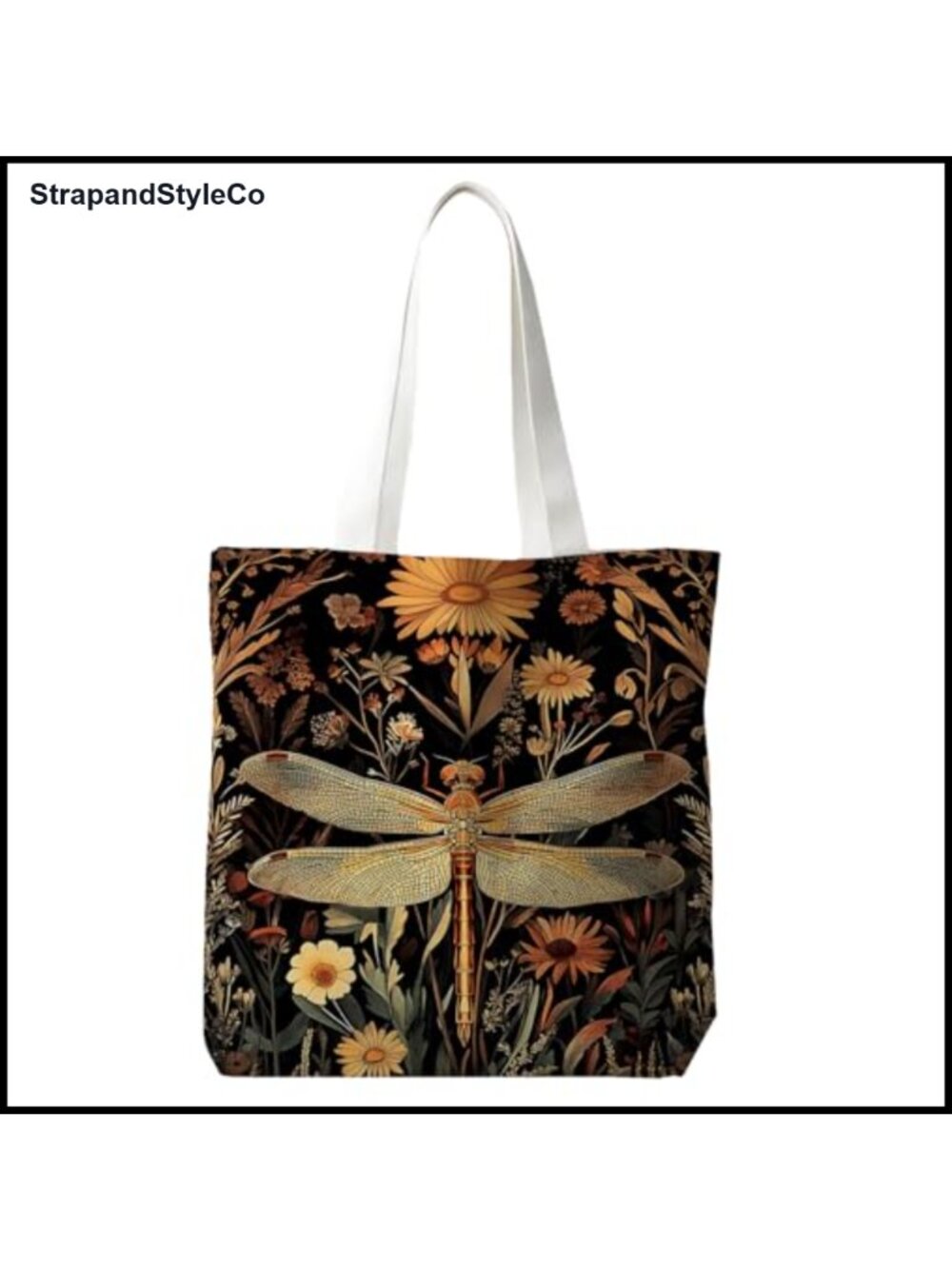 JINYO Polyester Canvas Tote Bag Dog Cat Print Shoulder Bag Women